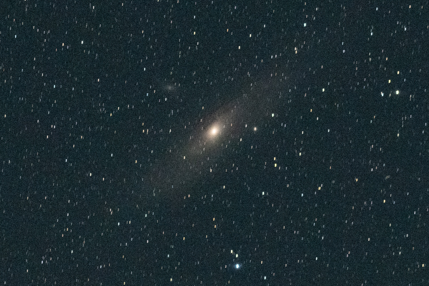 Second tracked night-sky exposure showing longer, directional star streaks.
